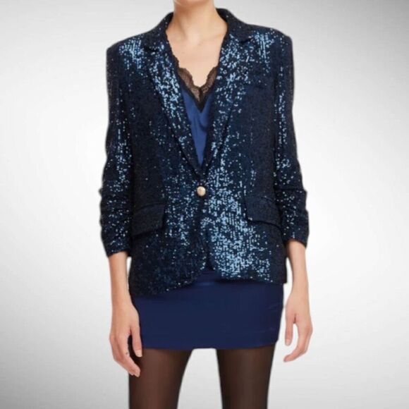 Generation Love Avery Sequin Blazer in Navy Size M - Picture 1 of 9